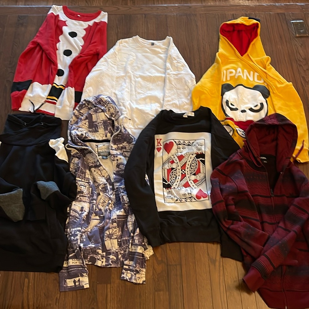7 Assorted Sweatshirts and Hoodies